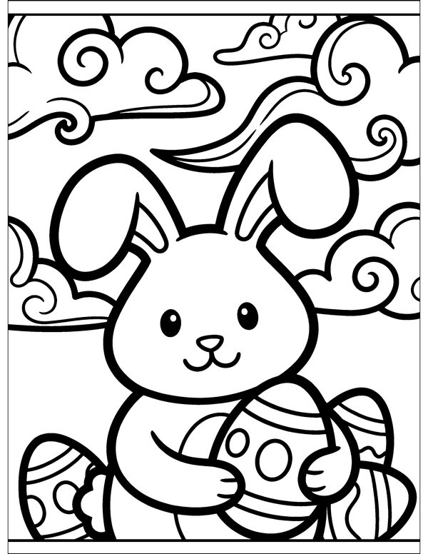 Easter Bunny free printable coloring page