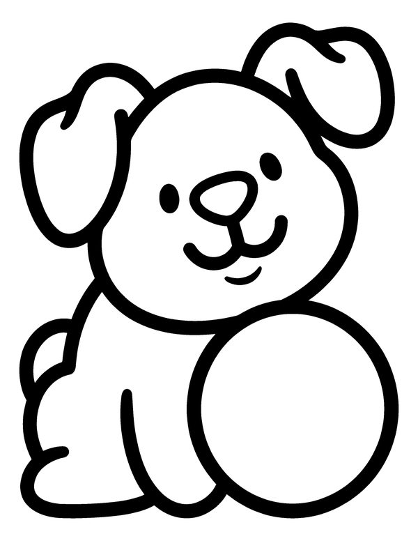 Happy Puppy free printable coloring page