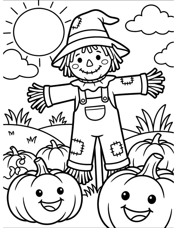 Pumpkin Patch free printable coloring page