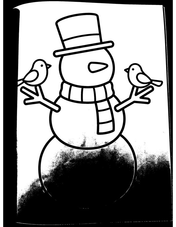 Snowman & Friends free printable coloring page