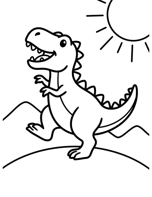 T-Rex Roaring free printable coloring page