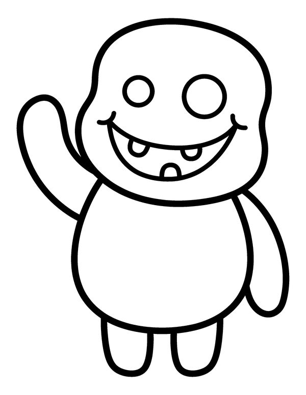 Easy Friendly Zombie free printable Halloween coloring page
