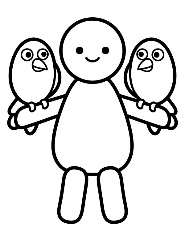 Easy Friendly Scarecrow free printable Halloween coloring page